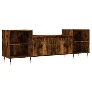 vidaXL TV Cabinet Smoked Oak 160x35x55 cm Engineered Wood