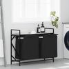 vidaXL Laundry Basket 2 Compartments with Shelf Grey Sonoma
