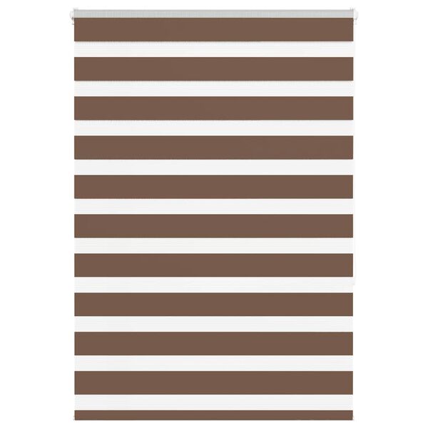 vidaXL Zebra Blind Brown 100x150 cm Fabric Width 95.9 cm Polyester