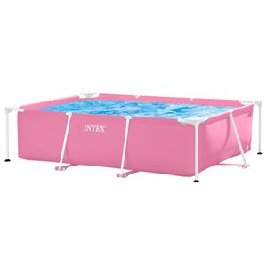 INTEX Metal Frame Above Ground Swimming Pool Pink 220 x 150 x 60 cm