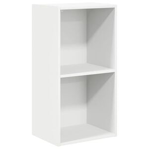 vidaXL 2-Tier Book Cabinet White 40x30x76.5 cm Engineered Wood