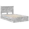 vidaXL Bed Frame with Drawer Concrete Grey 120 x 200 cm Engineer Wood