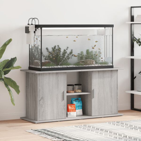 vidaXL Aquarium Stand Grey Sonoma 121x41x58 cm Engineered Wood