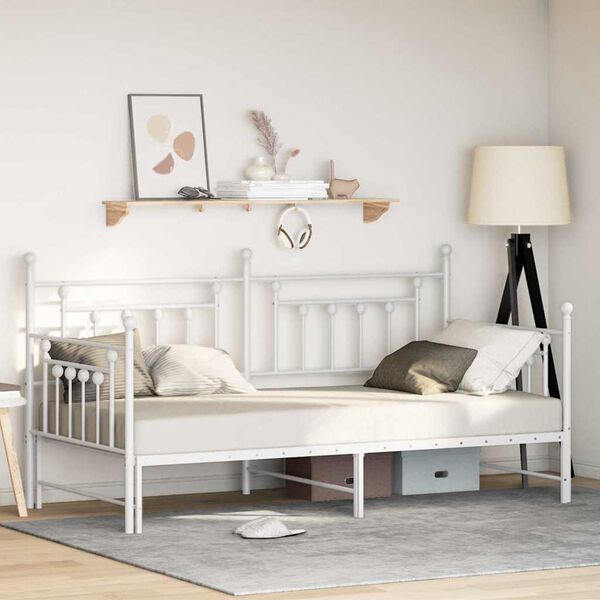 vidaXL Daybed Frame White 90 x 200 cm Steel