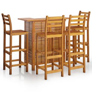 vidaXL 5 Piece Garden Bar Set Solid Wood Acacia