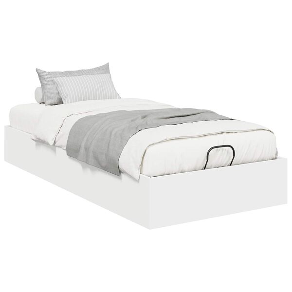 vidaXL Ottoman Bed Frame White 203 x 100 x 25 cm Chipboard