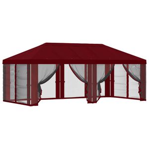 vidaXL Gazebo Cover with Sidewalls Burgundy 600.5 x 300.5 cm Polyester