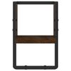 vidaXL Wall Shelf with Bar Brown Oak 20x25x30 cm
