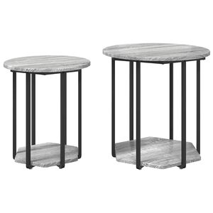 vidaXL Side Table Set 2 pcs Grey 50 x 50 x 50.5 cm