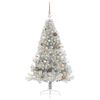 vidaXL Artificial Pre-lit Christmas Tree Silver 150 cm PET