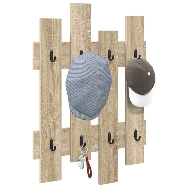 vidaXL Wall-Mounted Coat Rack Wall-mounted Sonoma oak 60 x 3 x 82 cm