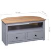 vidaXL Corner TV Cabinet Grey 93x49x49 cm Solid Pine Panama Range
