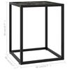 vidaXL Coffee Table Black with Black Marble Glass 40x40x50 cm