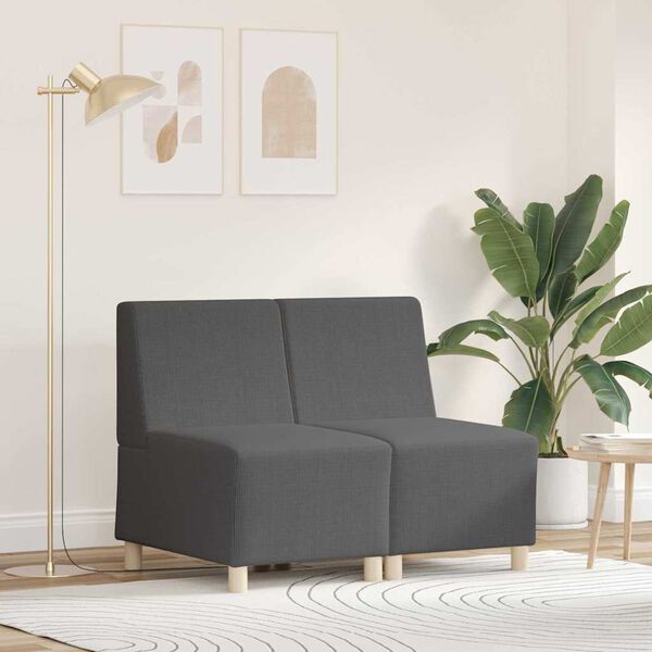 vidaXL Modular Sofa Unit Armless 2 pcs Dark Grey 55 x 74 x 82 cm