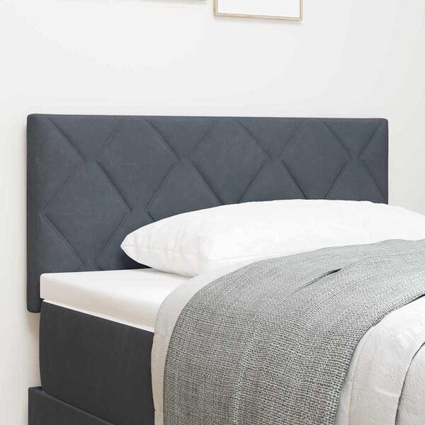 vidaXL Headboard Height Adjustable Dark grey 90 cm Velvet