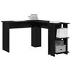 vidaXL Corner Desk Black Oak 140 x 113.5 x 75 cm Engineered Wood