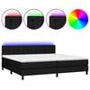 vidaXL Box Spring Bed with Mattress&LED Black 200x200cm Fabric