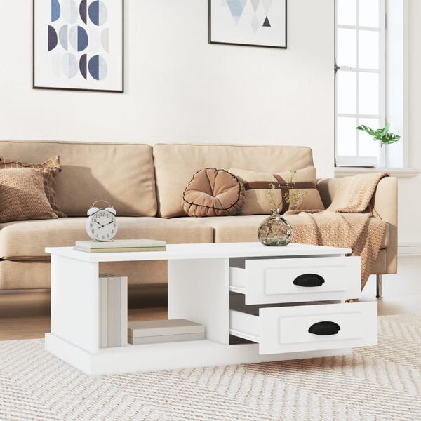 vidaXL Coffee Table White 90x50x35 cm Engineered Wood