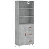 vidaXL Highboard Concrete Grey 69,5x34x180 cm Engineered Wood