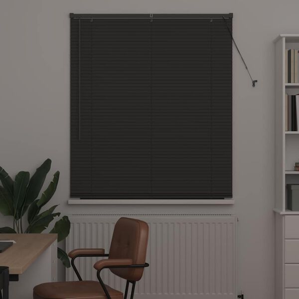 vidaXL Window Blind with Curtains Manual Dark grey Aluminium