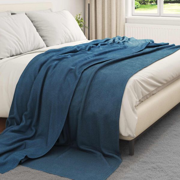 vidaXL Throw Blanket Navy Blue 270 x 240 cm Fleece