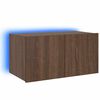 vidaXL TV Wall Cabinet with LED Lights Brown Oak 60x35x31 cm