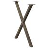 vidaXL Dining Table Legs X-Shaped 2 pcs Natural Steel 70x(72-73) cm Steel