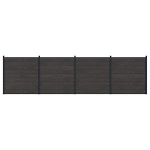 vidaXL Fence Panel 4 pcs WPC and Aluminium Black