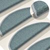 vidaXL Stair Mats 15 pcs 56x17x3 cm Sea Blue Half Round