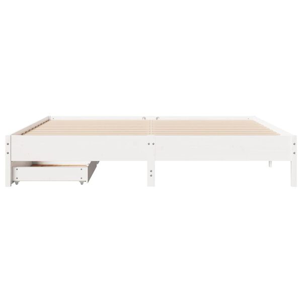 vidaXL Bed Frame without Mattress White 200x200 cm Solid Wood Pine