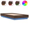 vidaXL Bed Frame without Mattress with LED Lights Brown Oak 90x190 cm