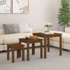 vidaXL Nesting Tables 3 pcs Honey Brown Solid Wood Pine