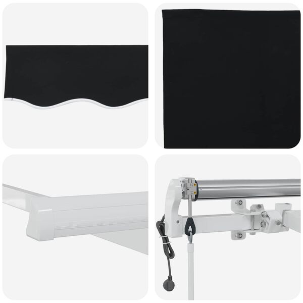 vidaXL Retractable Awning Black 400 x 300 cm Fabric and Steel