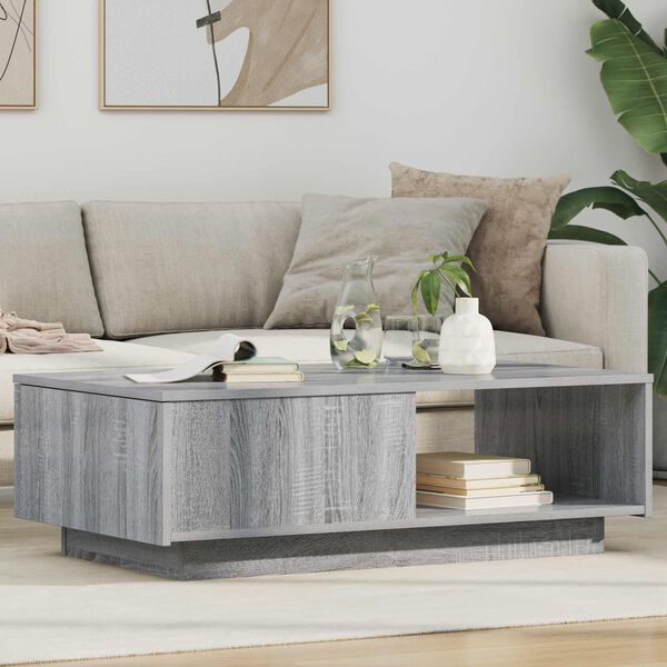 vidaXL Coffee Table Grey Sonoma 95 x 55 x 31 cm Engineered Wood