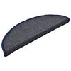 vidaXL Stair Mats 15 pcs 56x17x3 cm Dark Grey and Blue Half Round