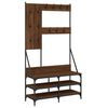vidaXL Clothes Rack with Shoe Storage Brown Oak 100x40x184 cm