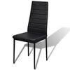 vidaXL Contemporary Dining Set with Table and 4 Chairs Black