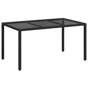 vidaXL Garden Table Black 150 x 90 x 75 cm Poly Rattan