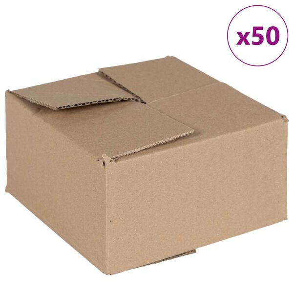 vidaXL Folding Box 50 pcs Natural 15 x 15 x 8 cm Cardboard