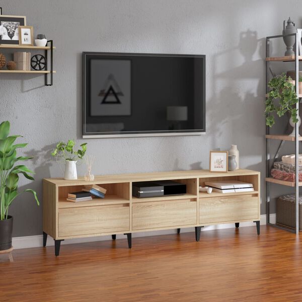 vidaXL TV Cabinet Sonoma Oak 150x30x44.5 cm Engineered Wood