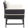 vidaXL Garden Bench with Cushions Black 176 cm Poly Rattan