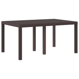 vidaXL Garden Dining Table Brown 150 x 100 x 73 cm Poly Rattan