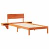 vidaXL Bed Frame with Headboard Wax Brown 100 x 200 cm Solid Pine Wood