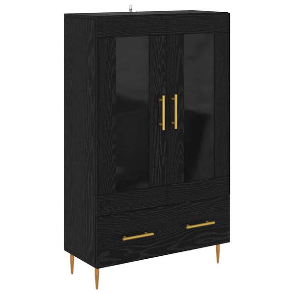 vidaXL Highboard with Drawer Black Oak 69.5 x 31 x 115 cm