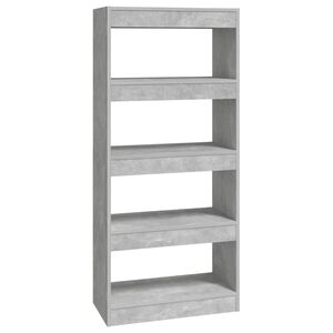 vidaXL Book Cabinet/Room Divider Concrete Grey 60x30x135 cm Engineered Wood