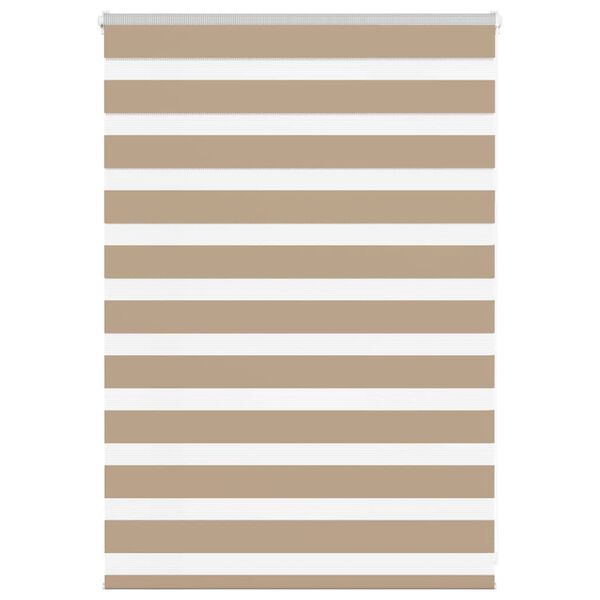 vidaXL Zebra Blind Sand Brown 100x100 cm Fabric Width 95.9 cm Polyester