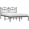 vidaXL Metal Bed Frame without Mattress with Headboard Black 140x190cm