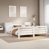 vidaXL Bed Frame without Mattress White 180x200 cm Super King Solid Wood Pine