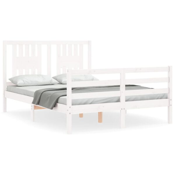 vidaXL Bed Frame without Mattress White 120x200 cm Solid Wood