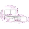 vidaXL Bed Frame with Upholstered Headboard Taupe 135 x 190 cm